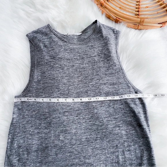 Alexander Wang Heather Linen Muscle Maxi Long Dress Gray Side Slit XS - Picture 13 of 15